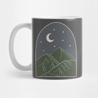 Olive Mountains At Night / Adventure Moon Stars Outdoors Mug